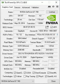 GeForce GT 740 GPUZ